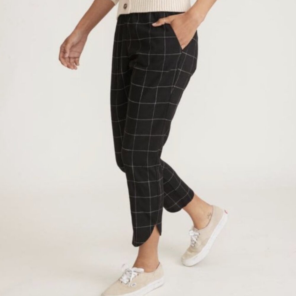 Marine Layer Black and White Windowpane Allison Pant